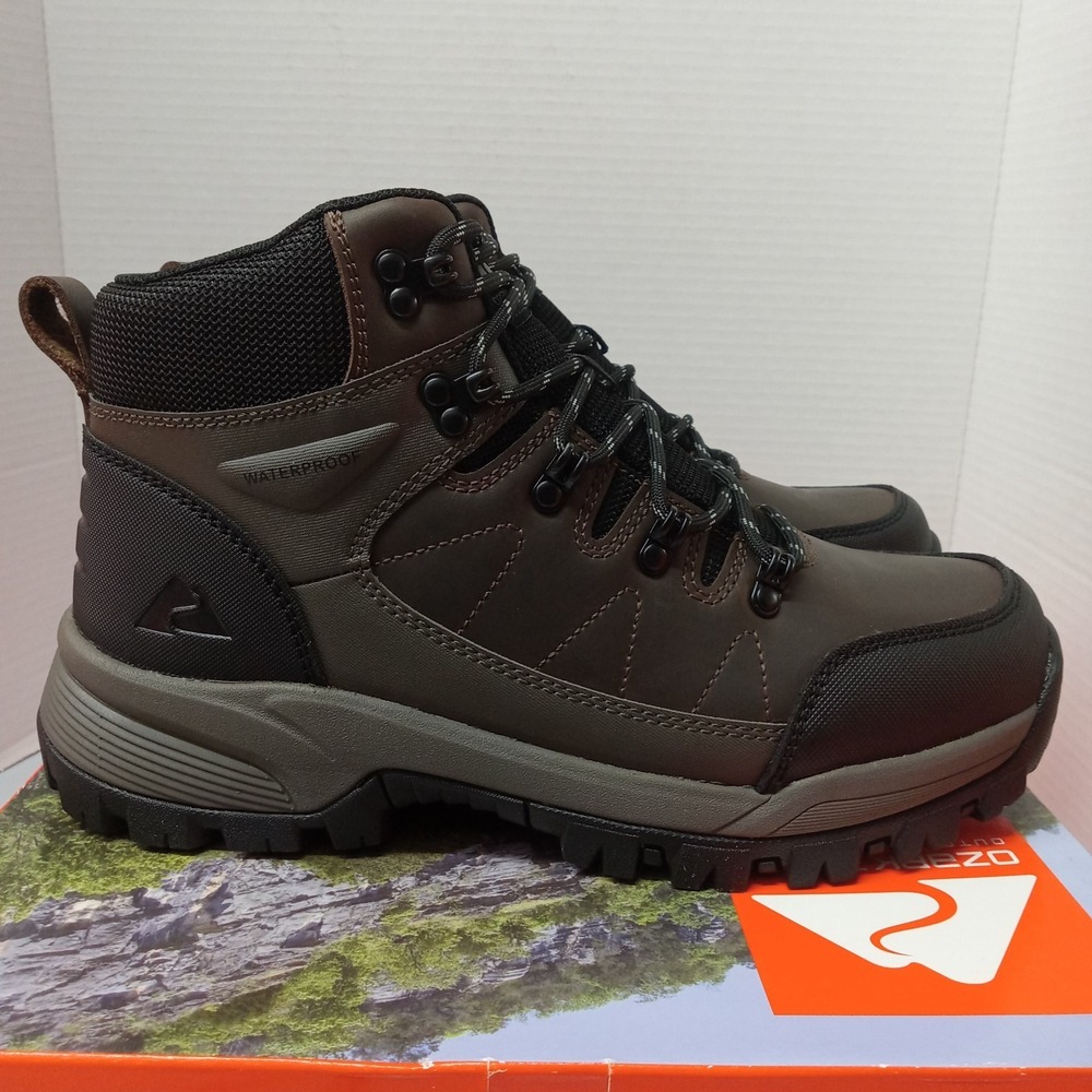 Ozark Trail OT Meadows 2.0 Men's Hiking Boots Size 9.5 Brown Waterproof Leather